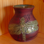 vase green dragonfly