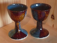 wine goblets sky blue:amber