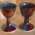 wine goblets sky blue:amber