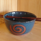 chop stick bowl indigo blue:spiral