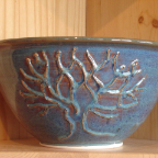 serving bowl tree sky blue