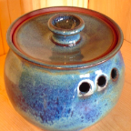 garlic pot indigo blue